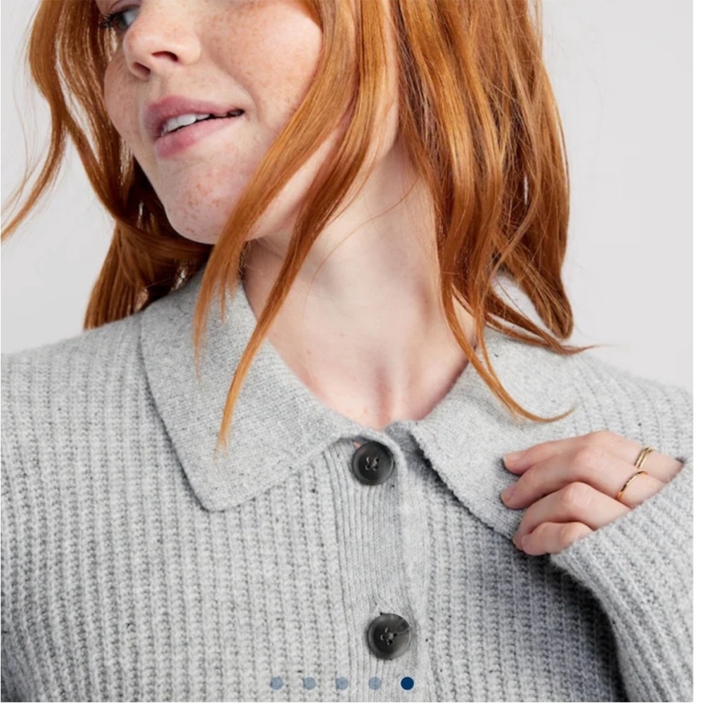 NWT OLD NAVY SoSoft Collared Cardigan Sweater Color: Heather Gray SIZE XX-LARGE - Picture 4 of 10